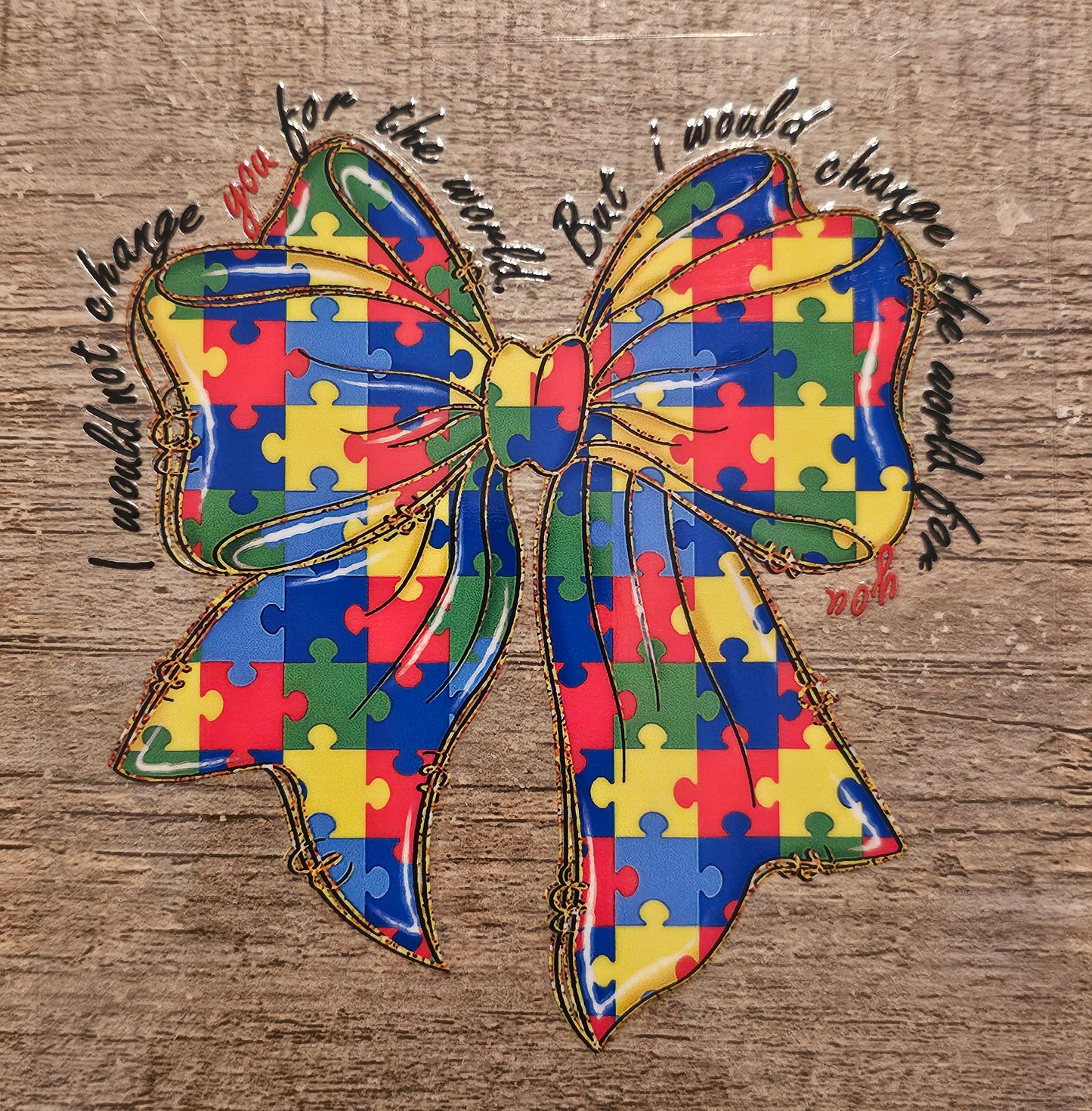 Autism Bow 4in Decal
