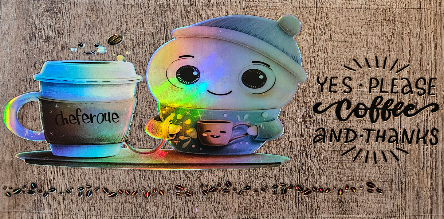 Holographic Coffee 16oz Wrap