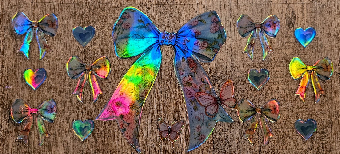 Holographic Vintage Bow 16oz Wrap