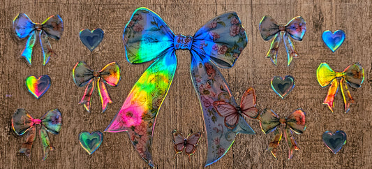 Holographic Vintage Bow 16oz Wrap