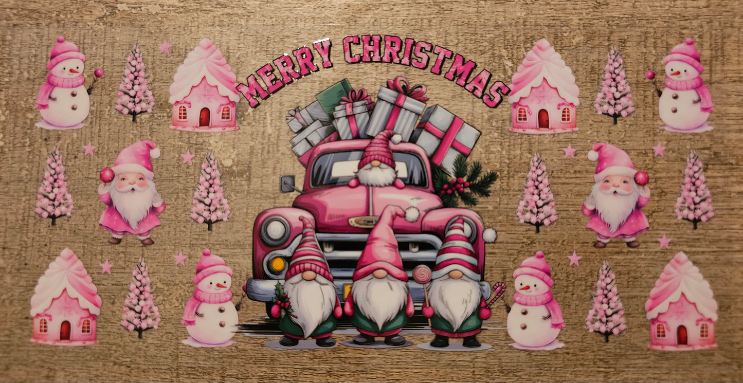 Christmas Truck and Gnomes 16oz Wrap