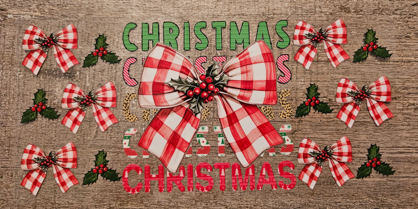 Christmas Bow 16oz Wrap
