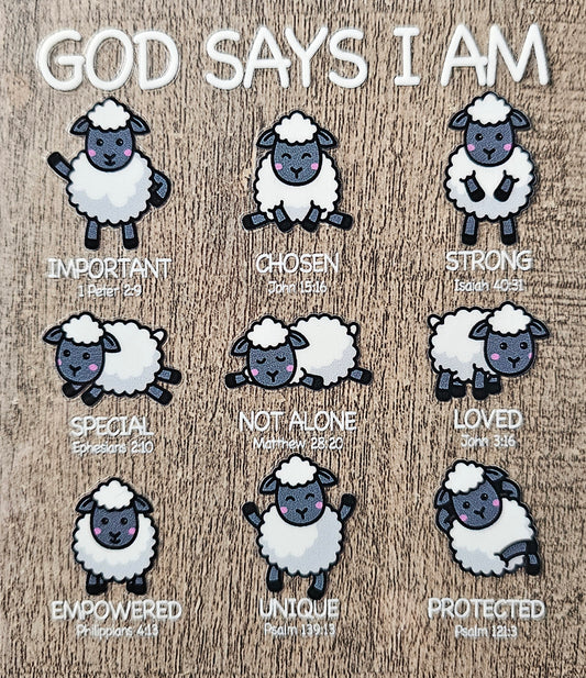 God Says.. Sheep 4in Decal