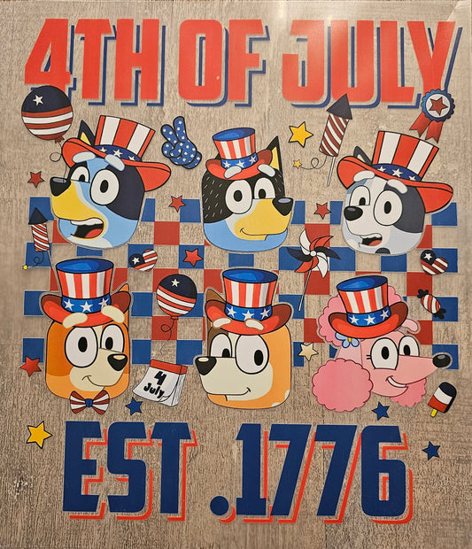 Blue Dog 4th Of July DTF