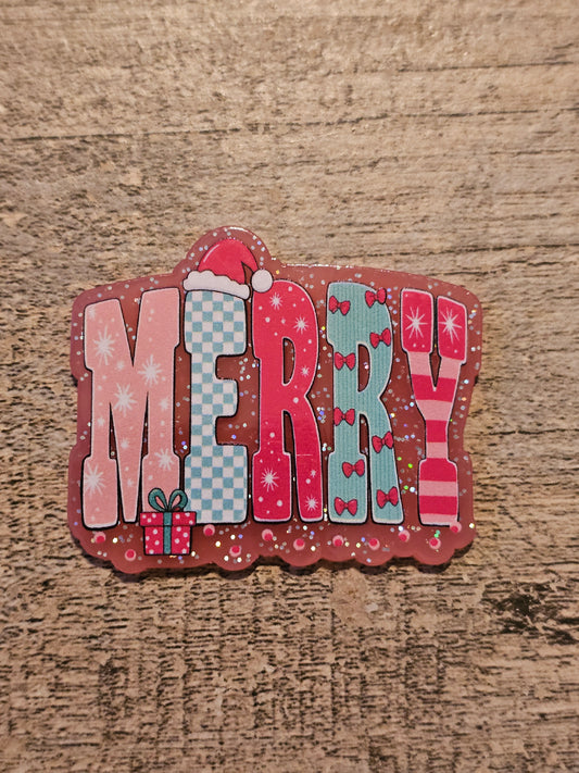 Christmas Merry Acrylic Flat Back