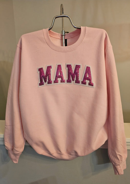 Mama Patch Sweater Pink