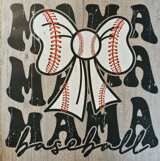 Baseball Mama Bow DTF