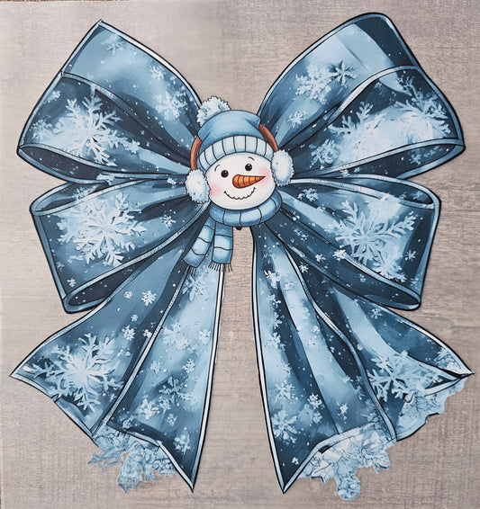 Christmas Snowman Bow DTF