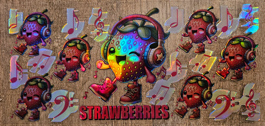 Holographic Strawberry 16oz Wrap