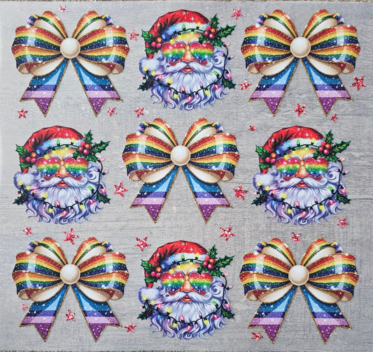 Christmas Santa and Bows DTF