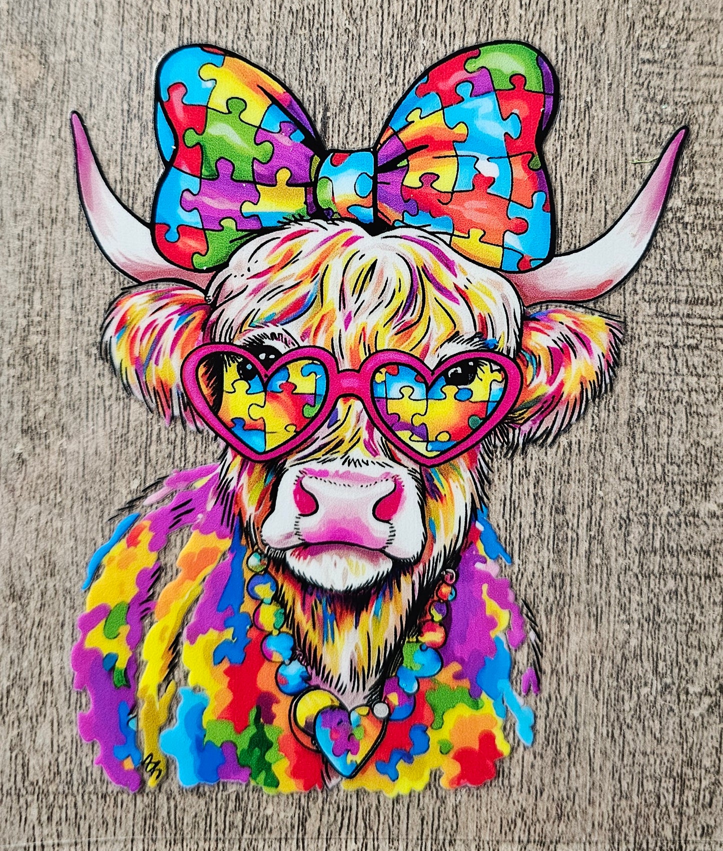 Autism Cow 4in Decal