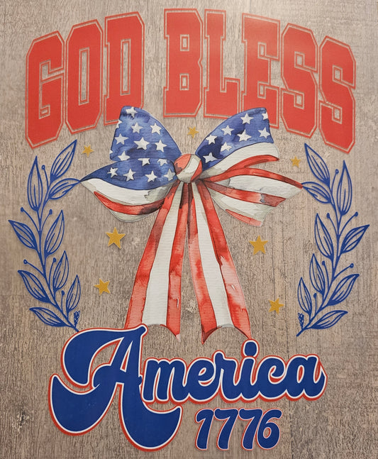 4th of July God Bless DTF