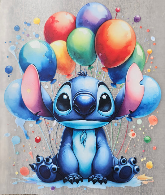 Blue Alien Balloon - Children's  Heat Transfers
