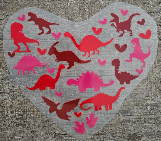Dino Pink Heart DTF - Child's Size