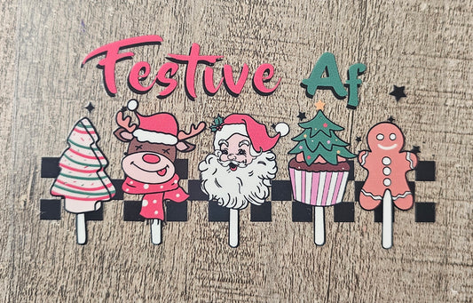 Christmas Festive AF 4in Decal