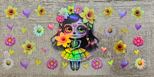 Halloween Skeleton 16oz Holographic Wrap