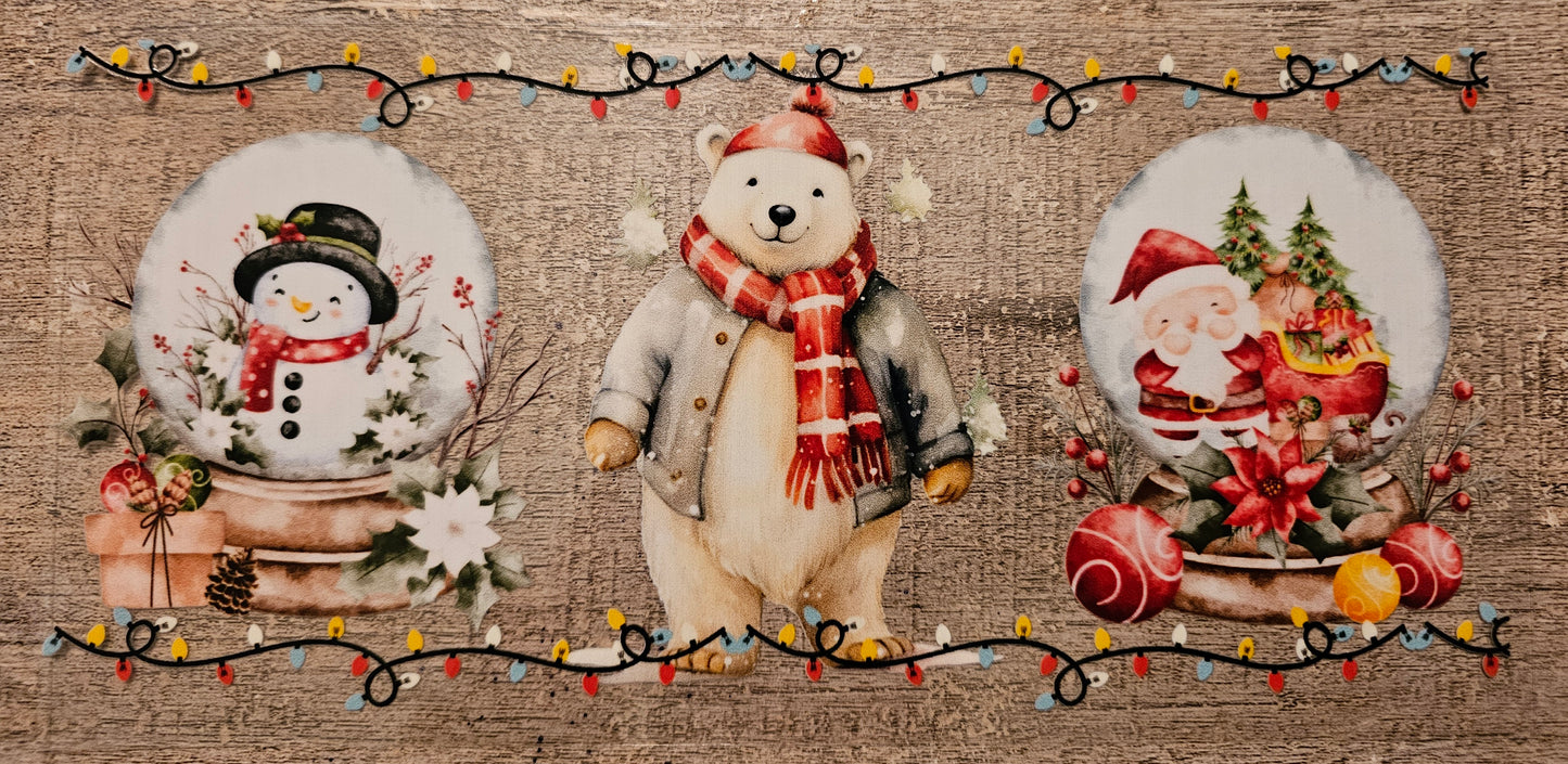 Christmas Snowman Bear Santa 16oz Wrap