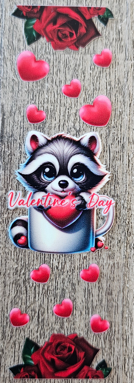 Valentines Day Raccoon Pen/Bookmark Wrap