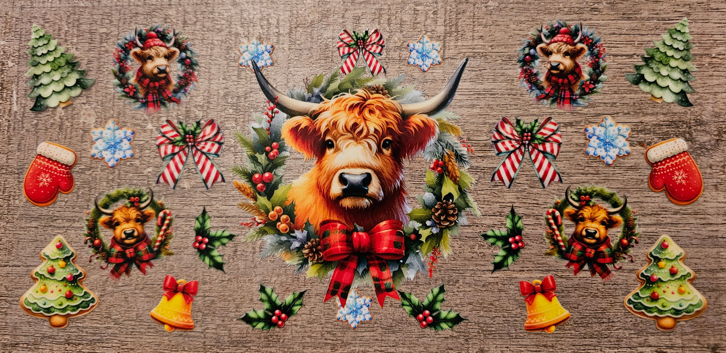 Christmas Cow 16oz Wrap