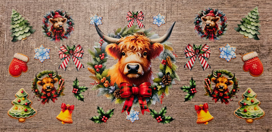 Christmas Cow 16oz Wrap