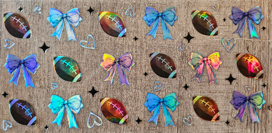 Holographic Football 16oz Wrap