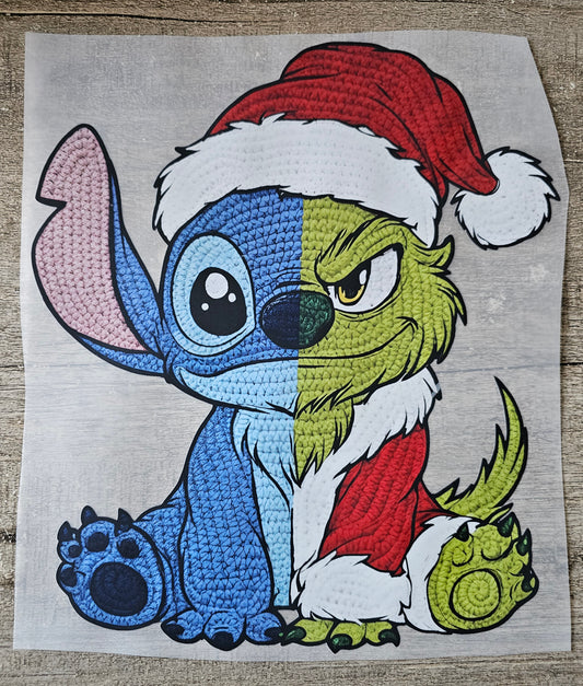 Christmas Green Man and Blue Alien DTF