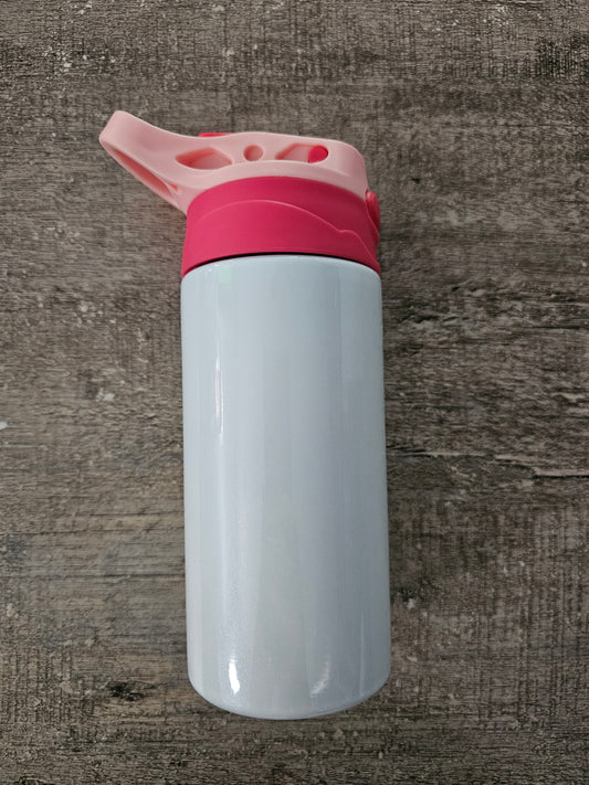 Pink with Hot Pink Kids Sublimation Tumbler 12oz Blank