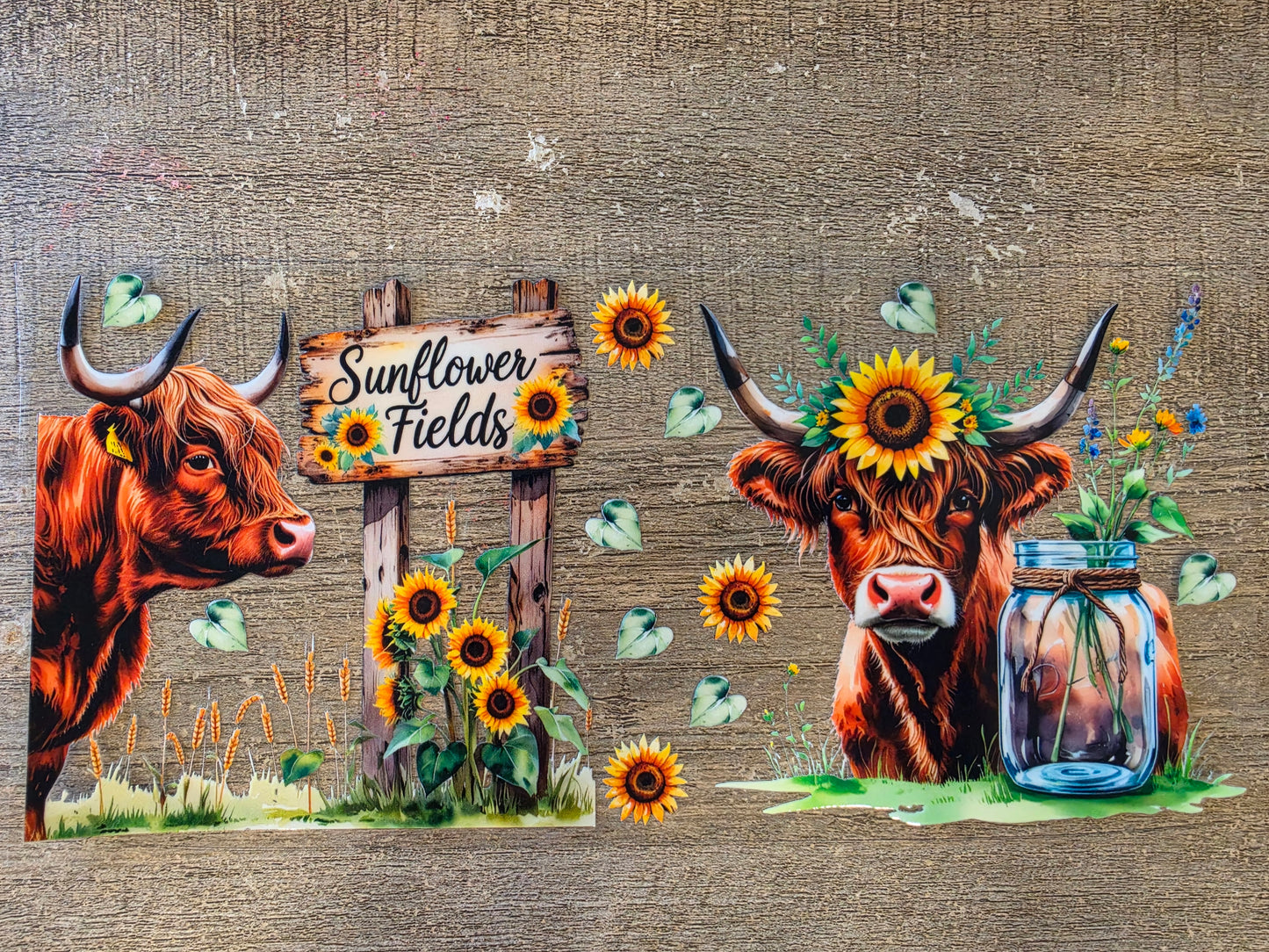 Sunflowers and Cows 16oz wraps