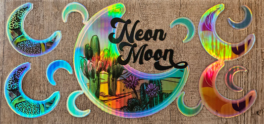 Holographic Western Neon Moon 16oz Wrap