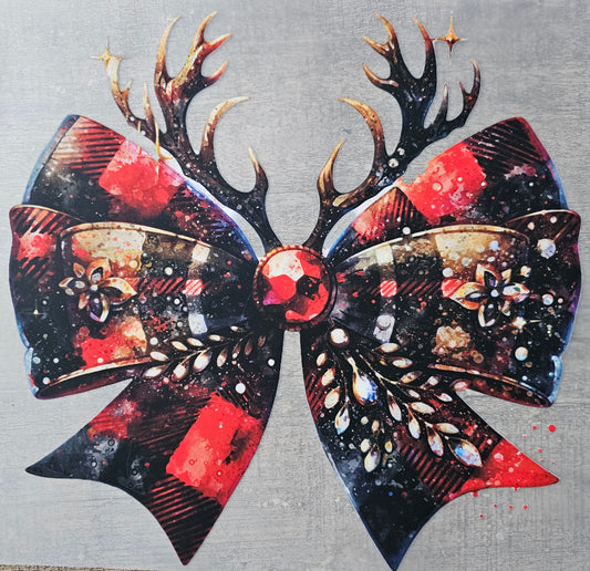 Christmas Deer Bow DTF