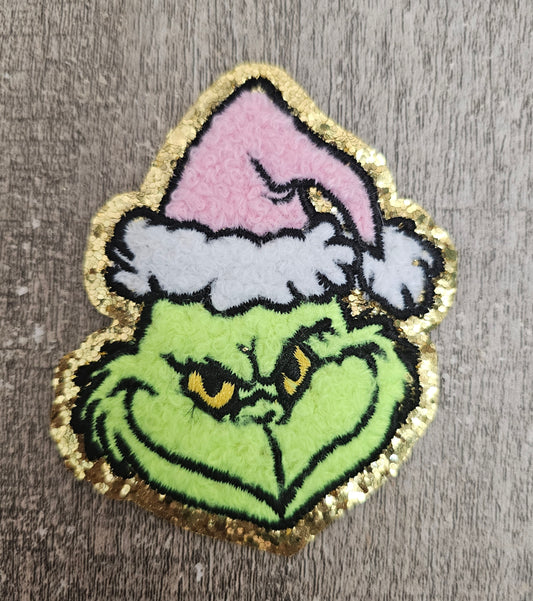 Christmas Green Man Mini Patch 3in