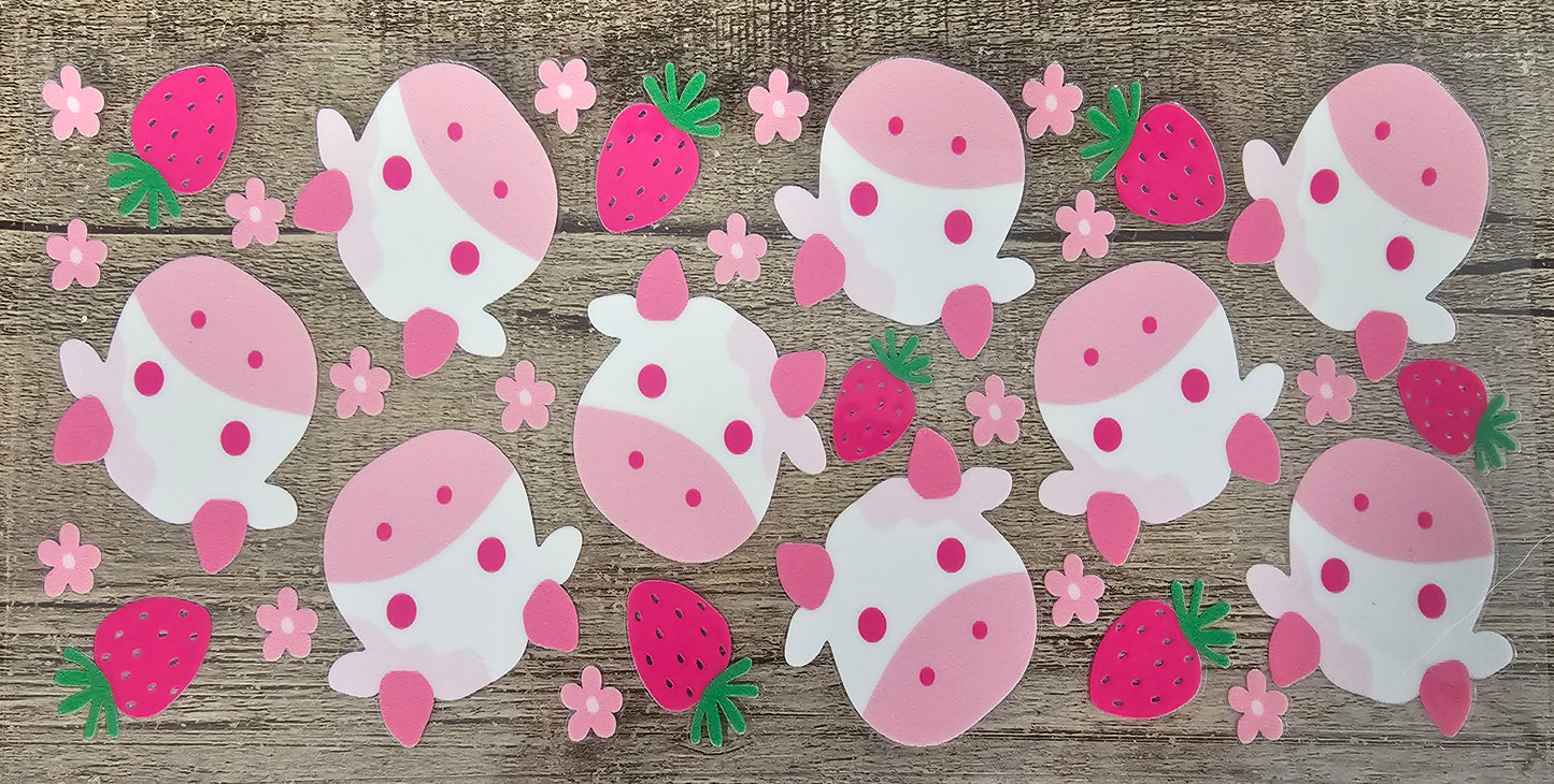 Strawberry Milk Cows 16oz Wrap